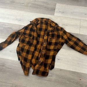 Brown flannel/ blazer. From SHEIN. button down (optional) Girls S